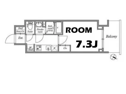 GENOVIA神戸湊川公園(1K/4階)の間取り写真