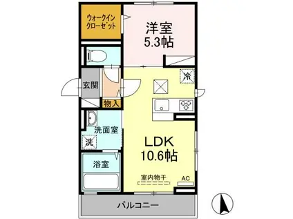 カトレアV(1LDK/1階)の間取り写真