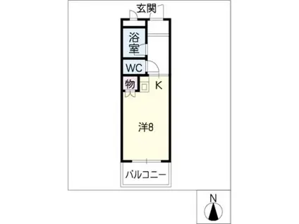 サンセブンはぎわら(ワンルーム/2階)の間取り写真