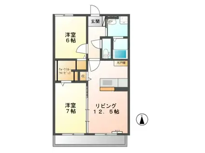 メイ フェリーチェ(2LDK/1階)の間取り写真