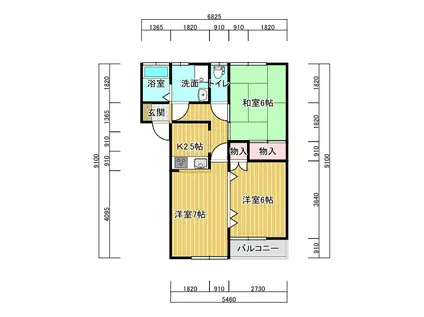 コンフォルトフミヤII(3K/2階)の間取り写真