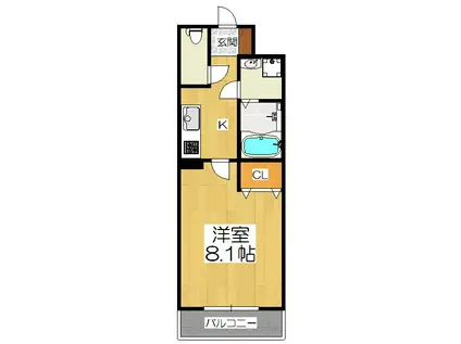 アドバンス京都アリビオ(1K/4階)の間取り写真