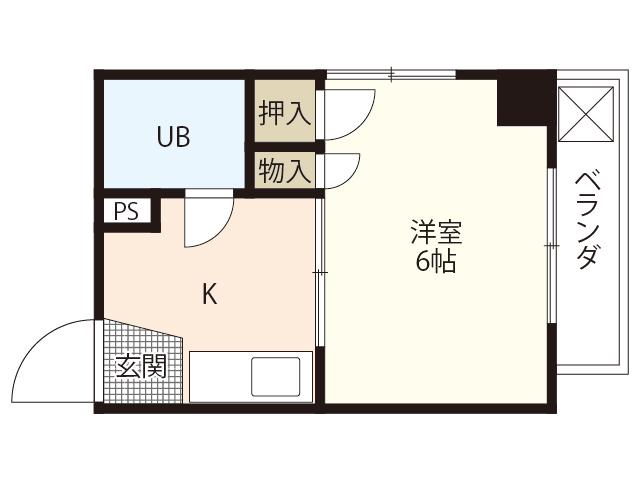 メゾン東雲I(1DK/4階)の間取り写真