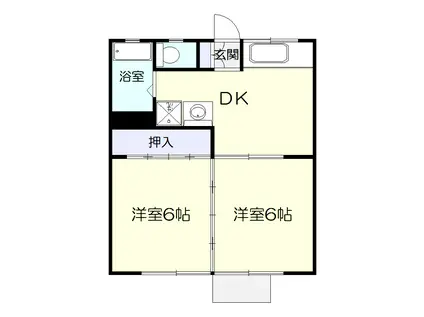 ハイツ羽山(2DK/1階)の間取り写真