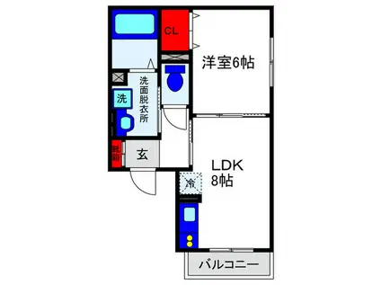 MIRA BELL(1LDK/1階)の間取り写真