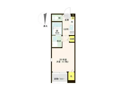 REVE COURT(1K/2階)の間取り写真