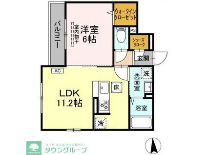 HARE O LUNA 4(1LDK/3階)の間取り写真