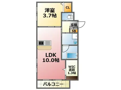 GRAN KOBERIA津門大箇町(1LDK/2階)の間取り写真