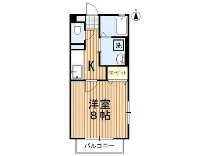 アバンス山和(1K/1階)の間取り写真