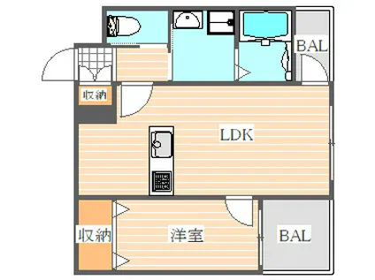 アソシアグロッツォ博多サウスガーデン(1LDK/12階)の間取り写真