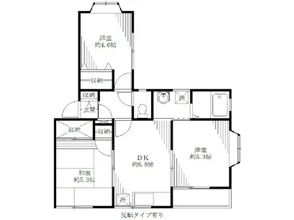 プラザ天神PARTI(3DK/2階)の間取り写真