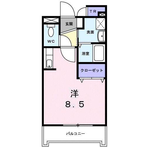 ヴィレッジトミタD(ワンルーム/2階)の間取り写真