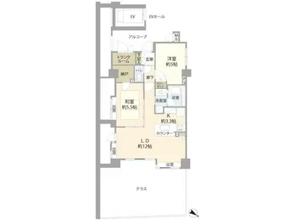 コージーコートたまプラーザ(2LDK/2階)の間取り写真