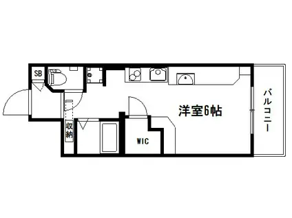 デトムワン西陣III(ワンルーム/3階)の間取り写真