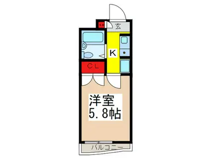 メルカード新高円寺(1K/2階)の間取り写真