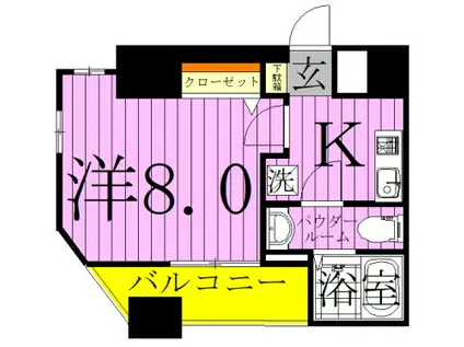クレストタップ綾瀬(1K/8階)の間取り写真