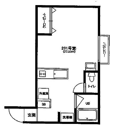 エトランスYOSHIKA(1K/2階)の間取り写真