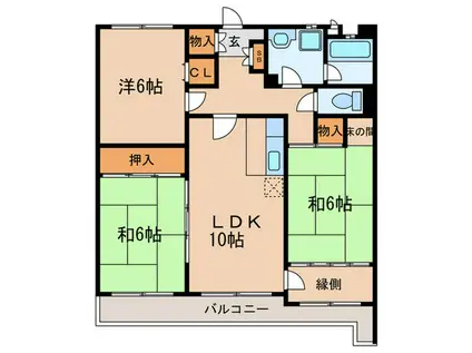 フローラ3(3LDK/2階)の間取り写真
