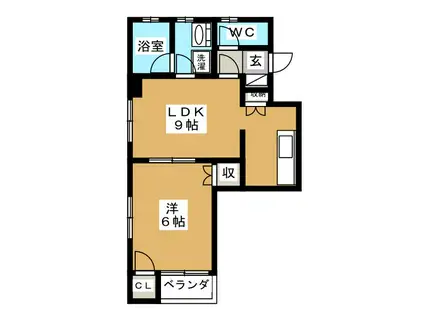 シンフォニーII(1LDK/3階)の間取り写真