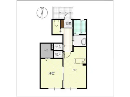 HERMANO(1LDK/1階)の間取り写真