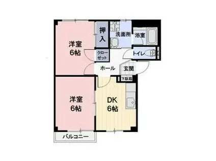 SURPLUS柳(2DK/2階)の間取り写真