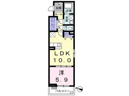 アルファウエスト(1LDK/3階)の間取り写真