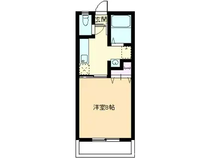 シェクル21(1K/3階)の間取り写真