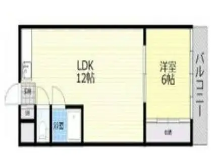 サンマンション新大阪(1LDK/5階)の間取り写真
