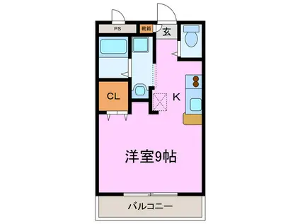 サニーフラット(ワンルーム/2階)の間取り写真