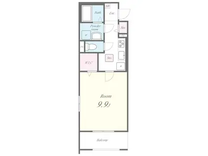 南海本線 七道駅 徒歩7分 3階建 築2年(1K/2階)の間取り写真