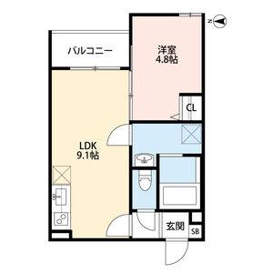 LIMMON御厨(1LDK/2階)の間取り写真