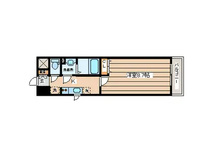 アーバンフラッツ長町(1K/7階)の間取り写真