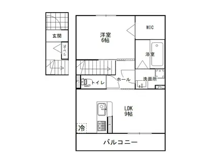 セリシエール大津(1LDK/2階)の間取り写真