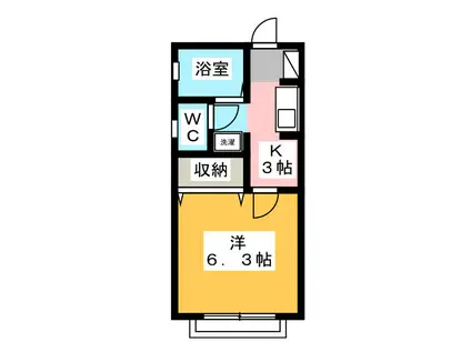 カサベルデ(1K/2階)の間取り写真