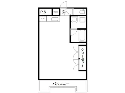 メゾーネ水前寺飛鳥(ワンルーム/7階)の間取り写真