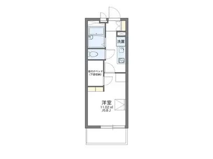 レオパレスメゾン ド ジョア(1K/2階)の間取り写真