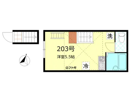 コルティーレ南久が原(ワンルーム/2階)の間取り写真