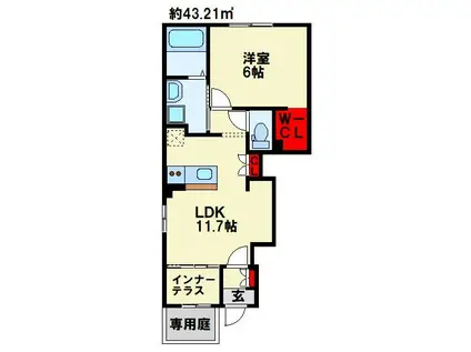 南方1丁目工事(1LDK/1階)の間取り写真