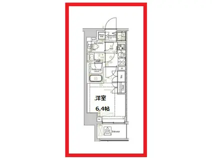 ディップス金町レジデンス(1K/11階)の間取り写真