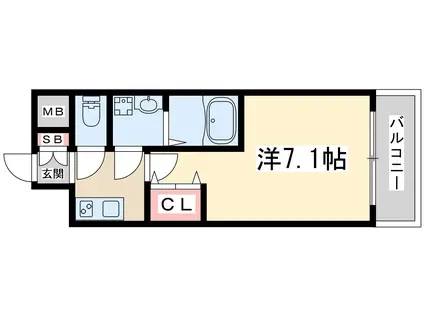 オーキッドレジデンス新大阪(1K/2階)の間取り写真