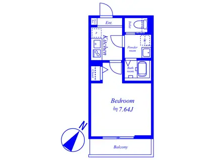 GRADUS桶川II(1K/1階)の間取り写真