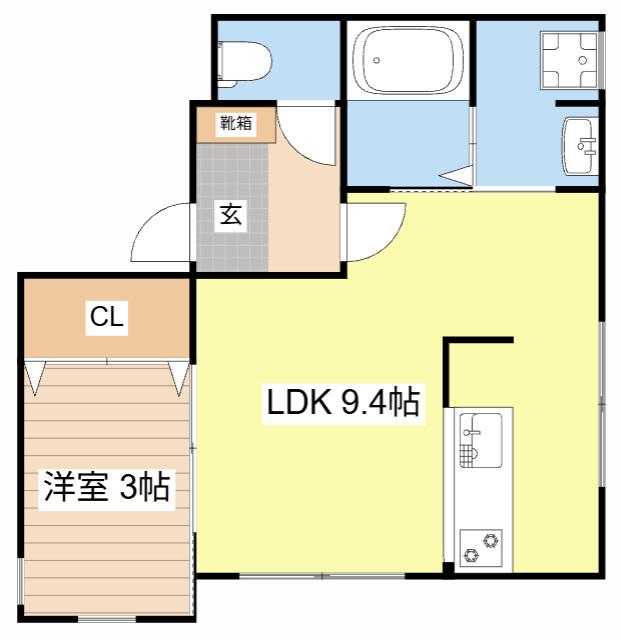エクセルピーク(1LDK/1階)の間取り写真