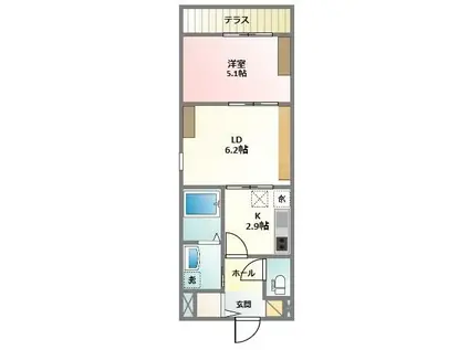 ステラ・Y(1LDK/1階)の間取り写真