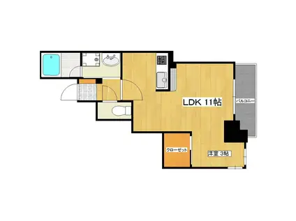 エスカーザ荒田(ワンルーム/8階)の間取り写真