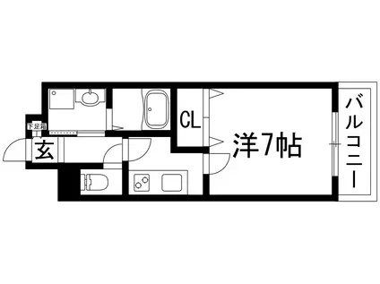 エテルノ昆陽Ⅲ(1K/2階)の間取り写真