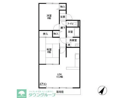 プリシェール蔵(2LDK/1階)の間取り写真