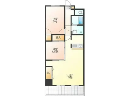 グランドステージ桜ヶ丘(2LDK/3階)の間取り写真