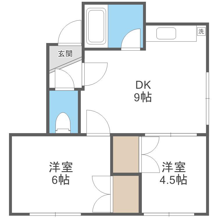 中川ビル(2DK/3階)の間取り写真