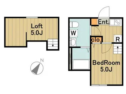 コージーハウス相模原(1K/2階)の間取り写真