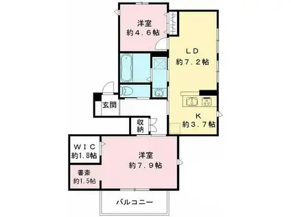 VIEUNO NOZAWA(2LDK/2階)の間取り写真